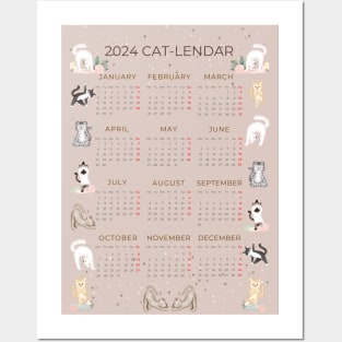 Yoga Cat 2024 Wall Calendar Posters and Art